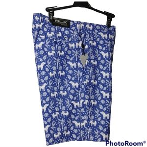 RLX Ralph Lauren Golf West Indies Water Repellent Stretch Elephant Shorts 34